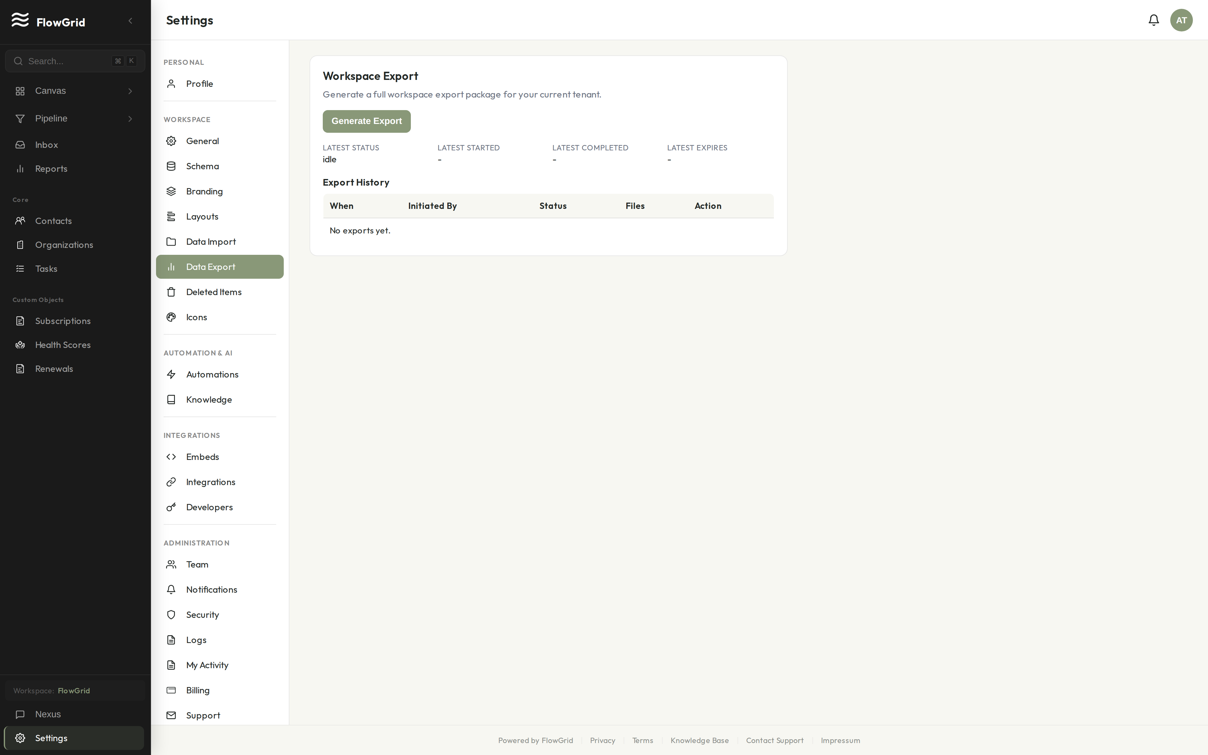 Schnittstelle für den Datenexport in FlowGrid